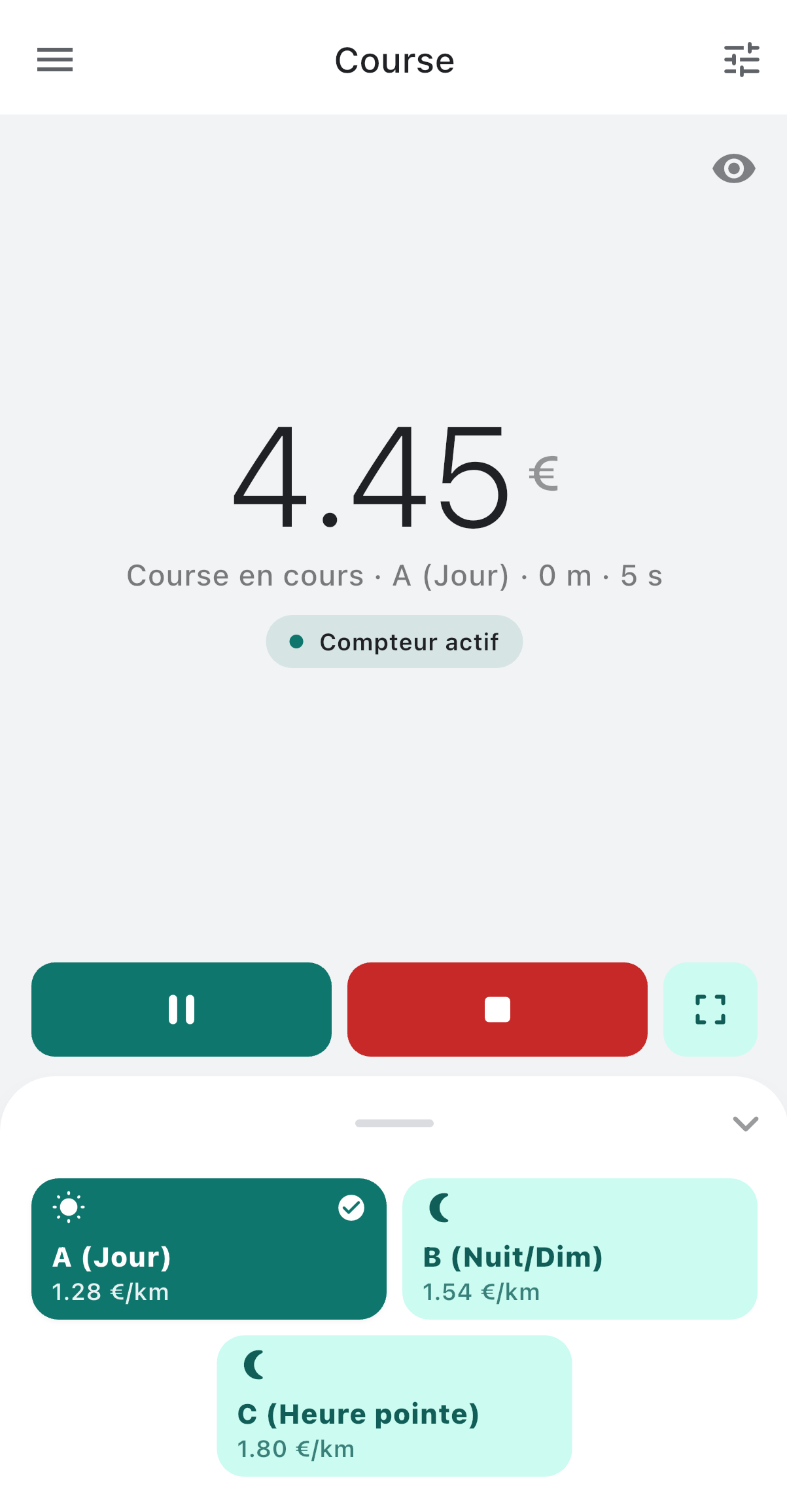 Compteur en course